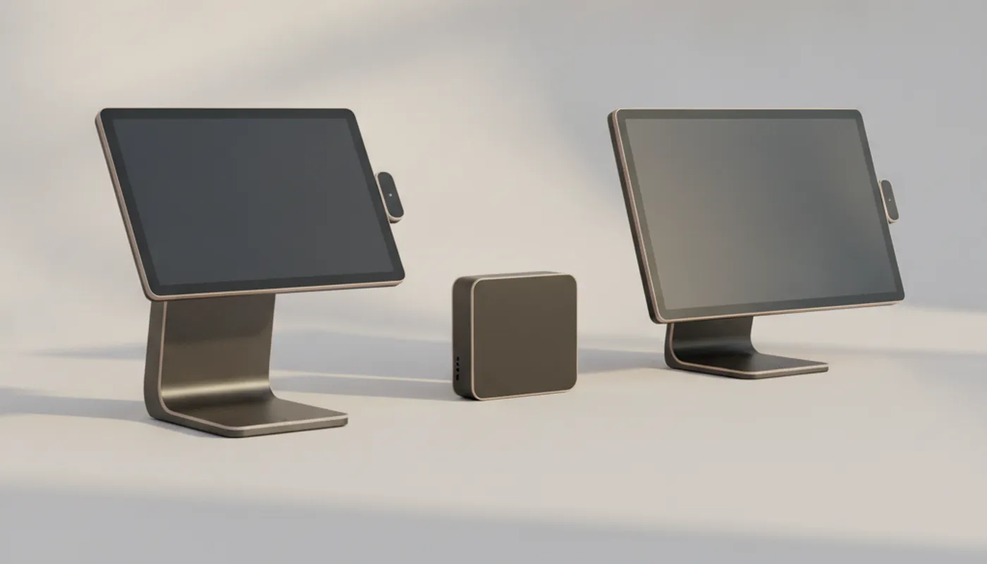 The VisibleSeed lineup: Register, Splitter, and KDS on a studio backdrop